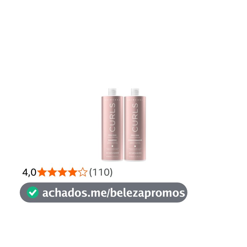 Jacque Janine Kit Shampoo 800Ml E Condicionador 750Ml Curls Curvas Perfeitas