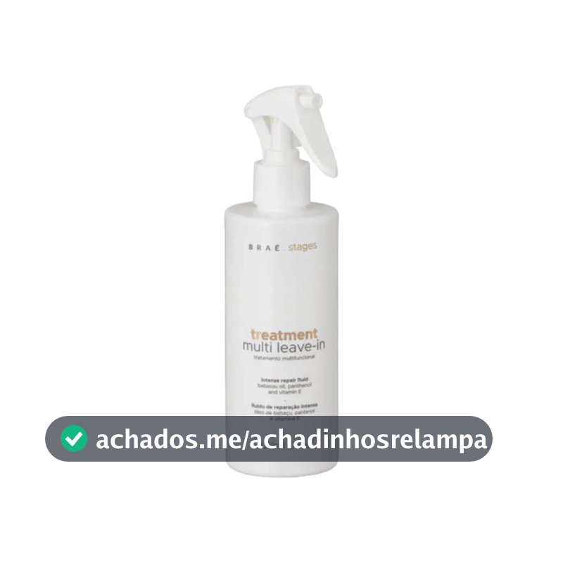 Leave In Conditioner BRAÉ Stages Multi Condicionante - Proteção Térmica, Desembaraçante, Leve, Cheiro de Salão - 260ml