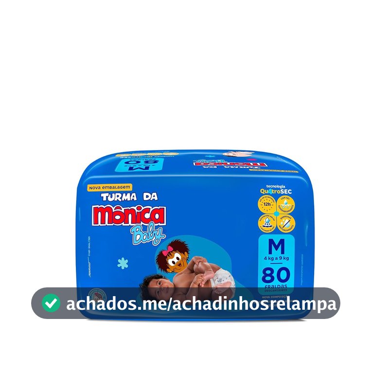 Fralda Turma da Monica Baby Giga M 80 Unidades