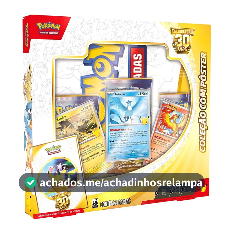 Pokémon TCG, Celebração de 30 anos – Box Pokémon Coleção com Pôster