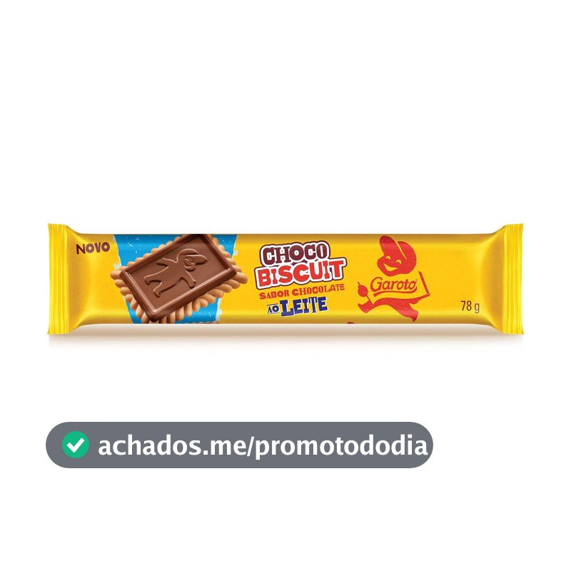 Biscoito com Chocolate Chocobiscuit GAROTO ao Leite 78g