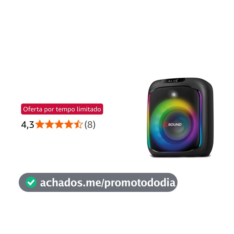 MONDIAL Caixa de Som Party Box, Luzes Multicores, Bluetooth, 350W RMS, TWS - PBX-350