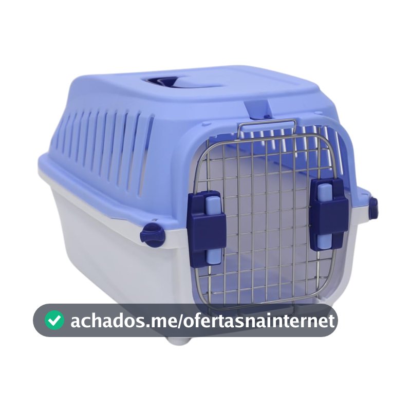 Caixa de Transporte Gulliver Nº 1 Chalesco para Cães e Gatos de Pequeno Porte até 6 kg – Transporte Terrestre – Porta Metálica, Ventilação Lateral e Cores Sortidas