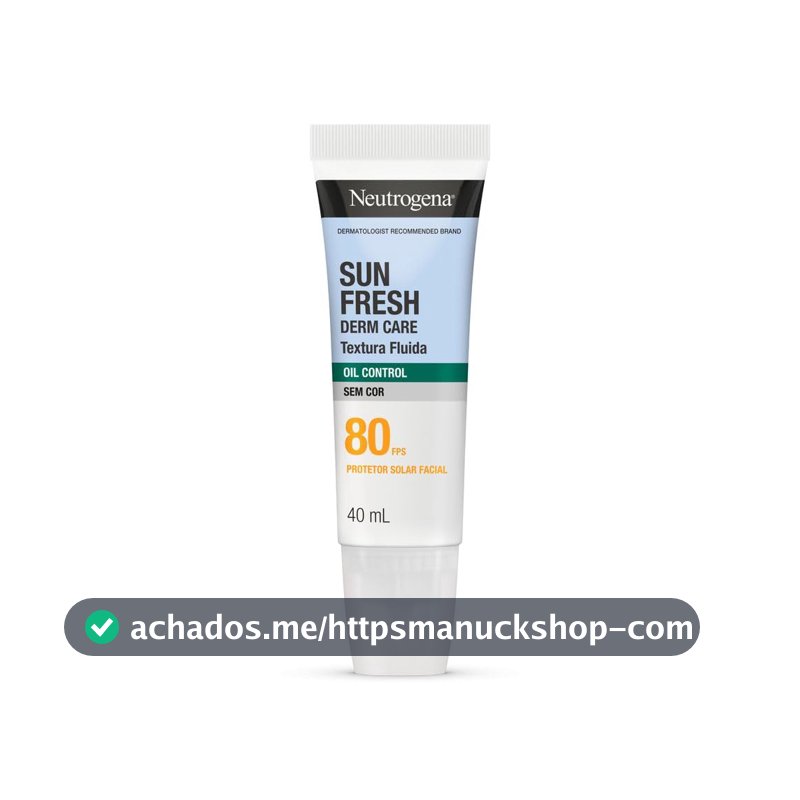 Protetor Solar Facial Neutrogena Sun Fresh Derm Care, Sem Cor, FPS 80, 40ml