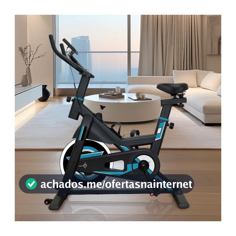 Bicicleta Ergométrica Spinning 5kg Volante Estofado PU com Monitor