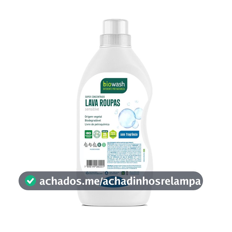 Biowash Bw Lava Roupas Liquido Sensitive 1L Multicor Tamanho Único
