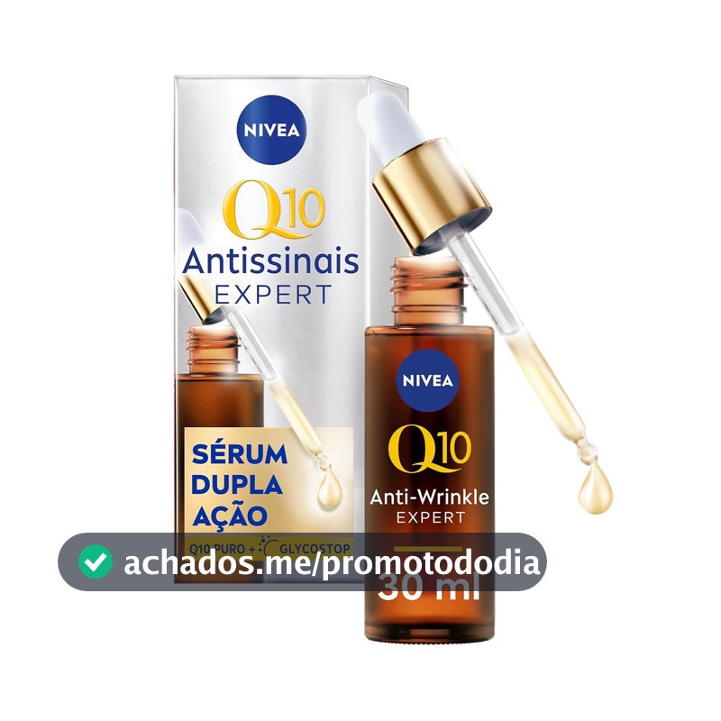 NIVEA Q10 Sérum Antissinais Expert Dupla Ação 30ml, Previne e Reduz Rugas, Renova a Pele, Tecnologia Glycostop, Hidratação Profunda