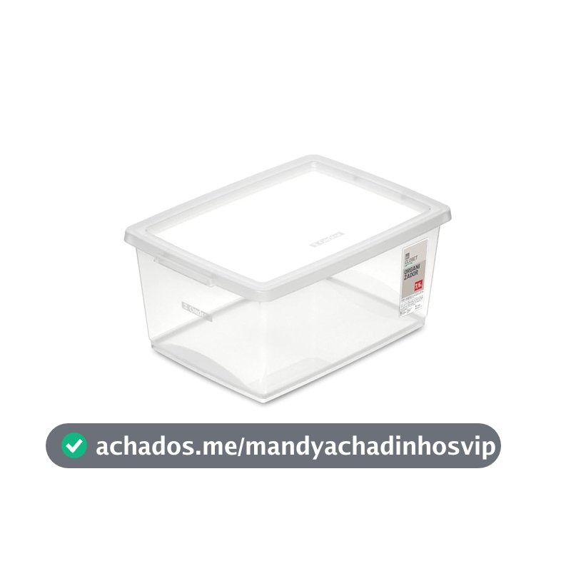 Ordene - Caixa Organizadora Plástica de 7,5 Litros com Tampa, Cor Cristal, Linha My Closet