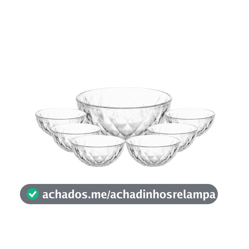 LYOR - Conjunto 7 Peças para Sobremesa de Vidro Diamond