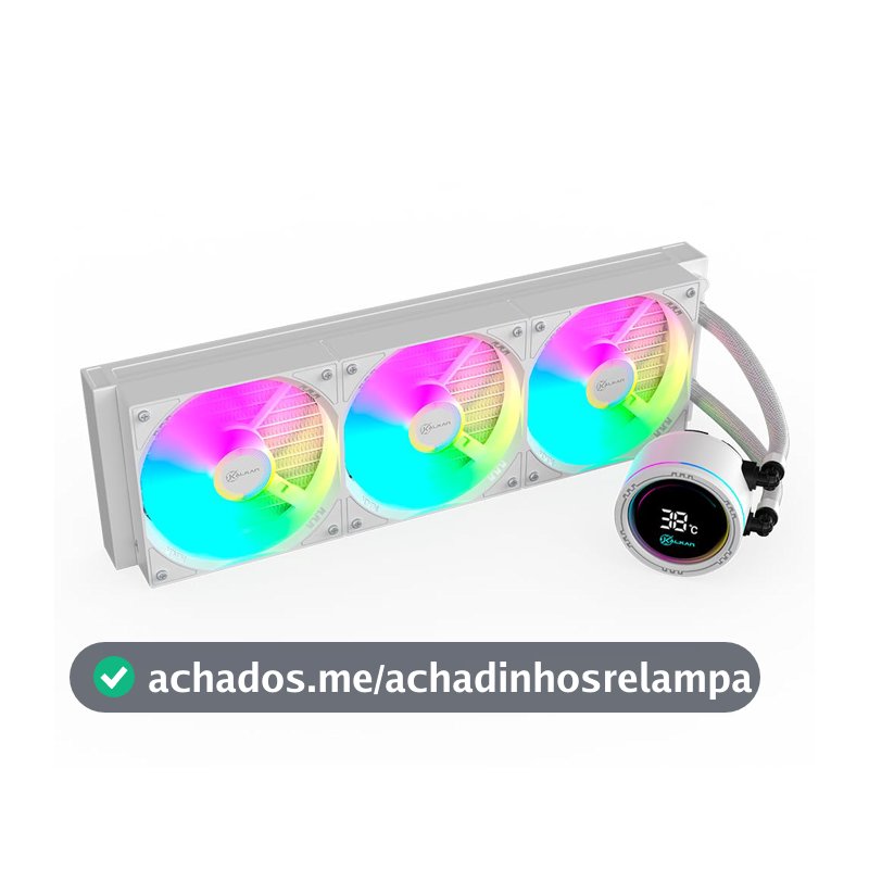 Water Cooler Gamer Kalkan Alpha 360 ARGB com display Branco KLK00049