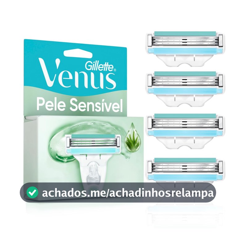 Gillette Venus Pele Sensível Carga para Aparelho de Depilar, 4 Unidades