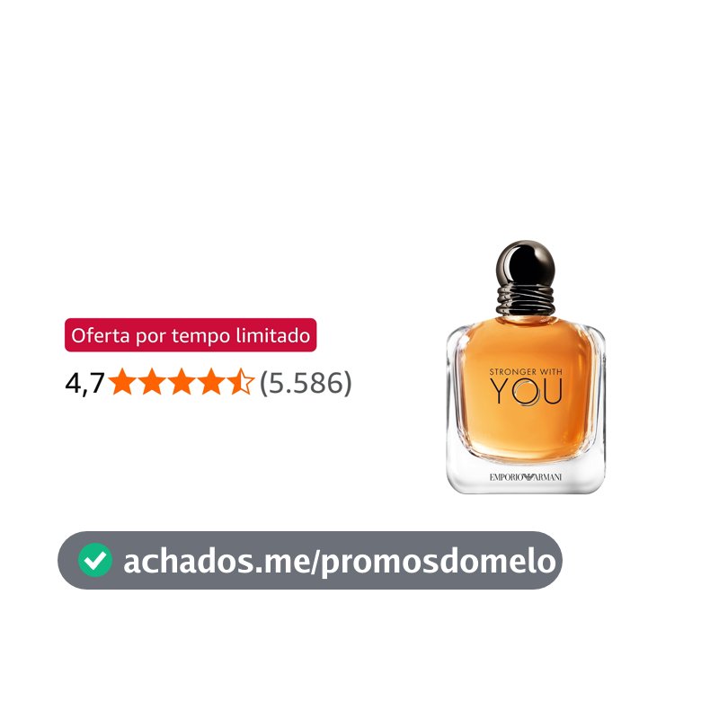 Armani Beauty, Stronger With You Eau de Toilette, Giorgio Armani Perfume Masculino, Fragrância Fougère Amadeirada com Notas Sálvia, Castanha, Baunilha e Lavanda