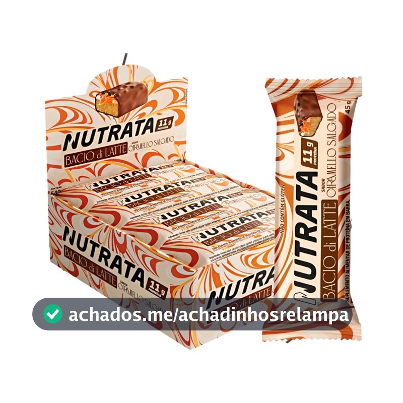 Barra De Proteina Caixa c/ 12 Unidades Sabor Caramelo Salgado Bacio Di Latte - Nutrata