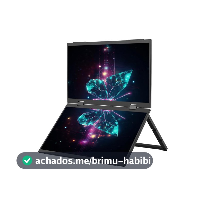 Bettdow Monitor portátil dobrável duplo de 15,6'' FHD 1080P Monitor Portátil Conectado Com USB C Dupla/HDMI, IPS Extensor De Tela para Notebook com VESA e Funda Inteligente magnético, Plug and Play