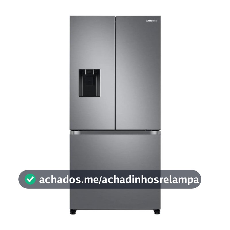 Geladeira Samsung RF49A Inverter Frost Free 3 Portas com Dispenser de Água 549L Inox Look 220V