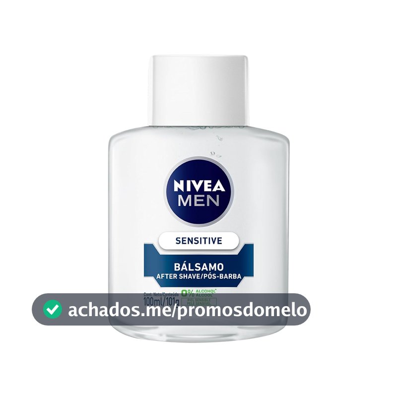 NIVEA MEN Bálsamo Pós-Barba Sensitive 100ml, Hidrata e Acalma, Alívio Imediato da Irritação, Extrato de Camomila, Pele Sensível