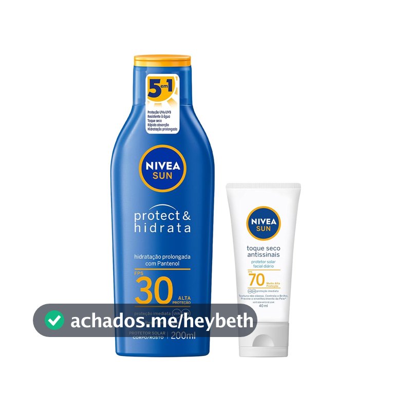 Protetor Solar Corporal e Facial NIVEA, Kit com 2 Unidades
