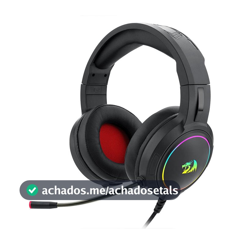Headset Gamer Redragon Mento Preto Com Fio, Iluminação RGB Redragon Chroma, Drivers 50mm H270-RGB