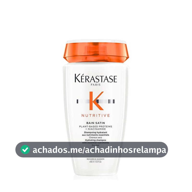 Kérastase Nutritive Bain Satin, Shampoo Hidratante para Cabelos Secos, Nutrição Intensa, Brilho, Maciez, Fortalecimento e Revitalização da Fibra Capilar, 250ml