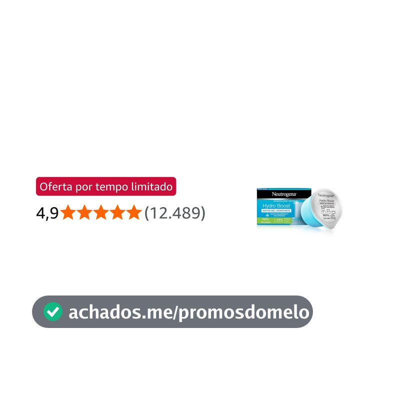 Hidratante Facial Neutrogena Hydro Boost Water Gel, Refil, 50g