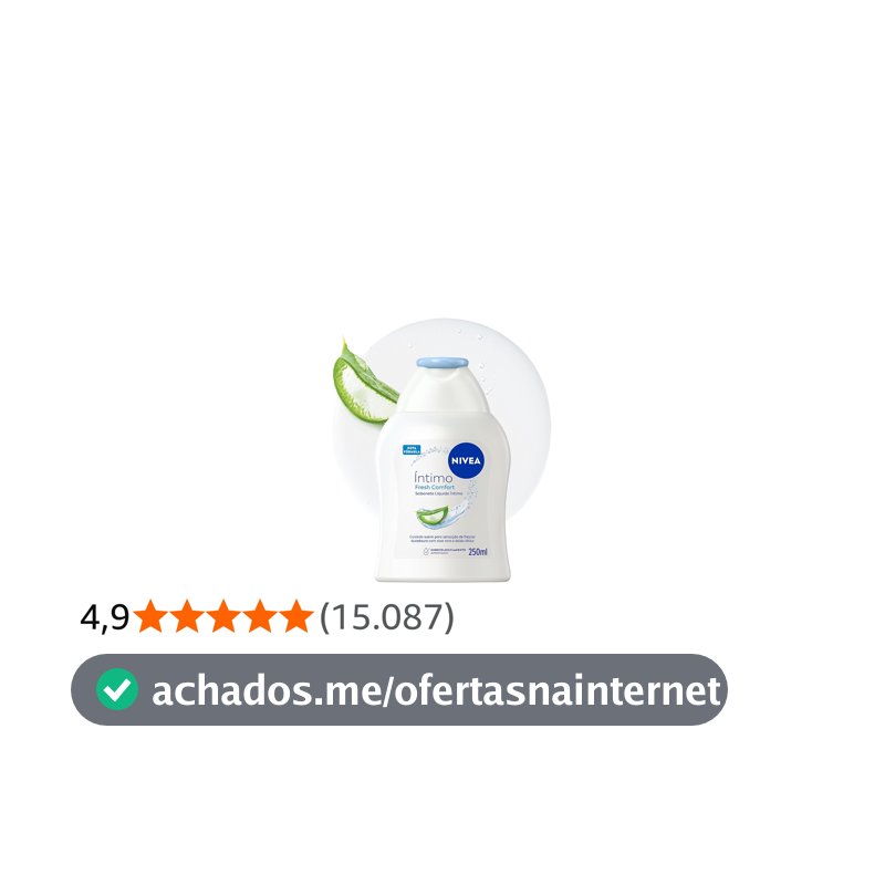 NIVEA Sabonete Líquido Íntimo Fresh Comfort 250ml, Limpeza Suave, Mantém pH Natural, Aloe Vera, Cuidado Refrescante, Uso Diário
