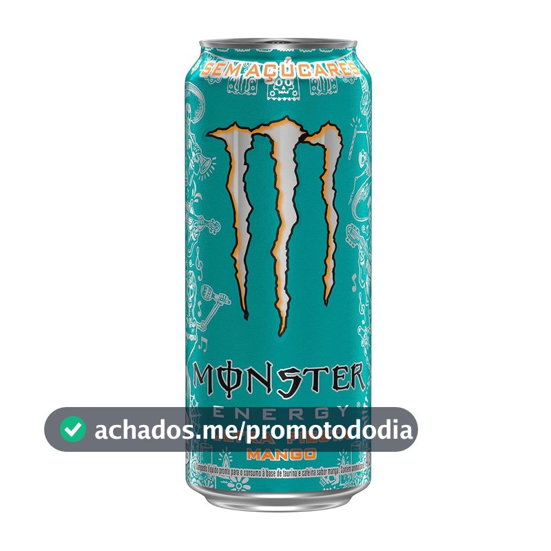 Pack Monster Energy Mango Loco Ultra Fiesta Bebida Energética Zero Açúcar, Lata 473 ml – 6 Unidades