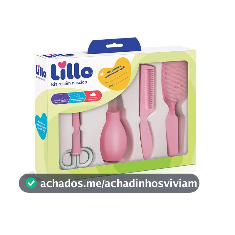 Kit de Higiene para Recém-Nascido Lillo, Rosa