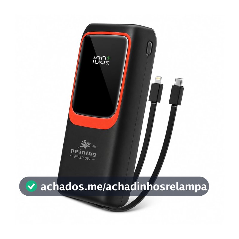 Carregador Portátil Power Bank 20000mAh Turbo 22,5W Preto