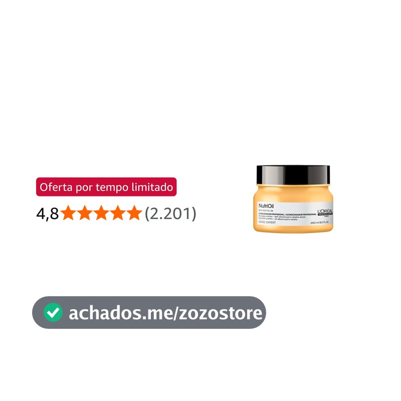 L'Oréal Professionnel Serie Expert NutriOil Máscara de Tratamento de Nutrição com Óleo de Soja para Cabelos Secos e Sem Brilho, para Força e Maciez 250g