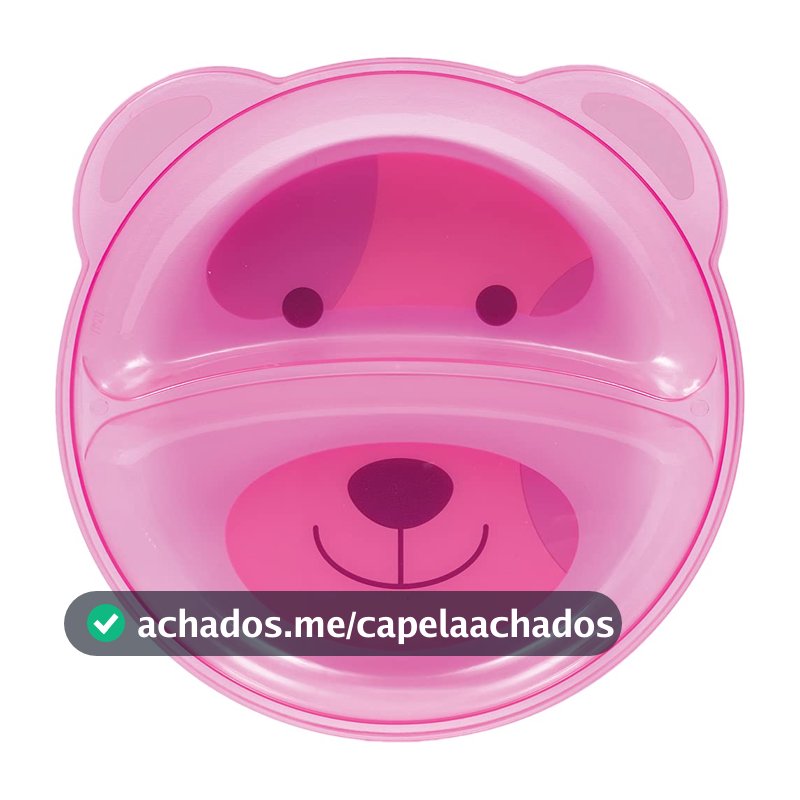 Buba Prato Ursinho Com Divisória Rosa