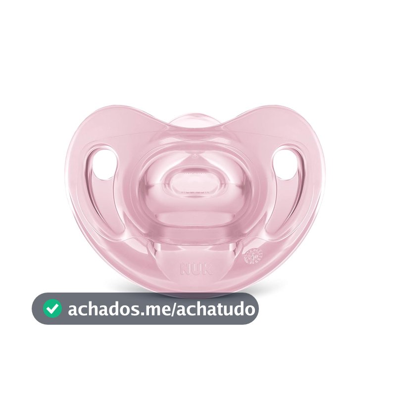 NUK Chupeta Sensitive Soft 100% Silicone Girl S1 - Rosa Tam 1 (0-6 Meses)