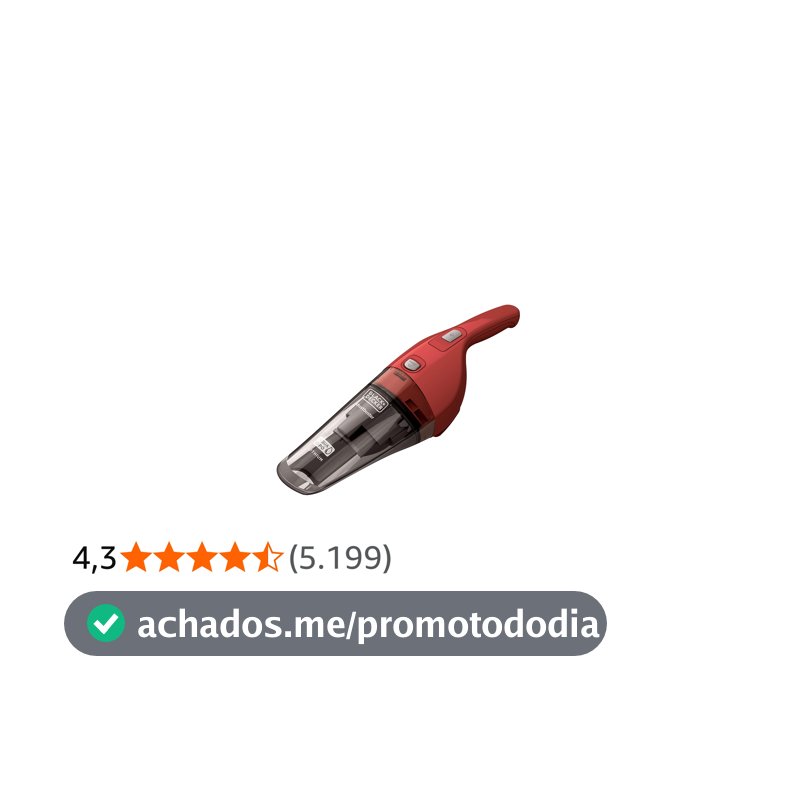 BLACK+DECKER Aspirador de Pó e Água Portátil à Bateria 3,6V APB3600 Vermelho Bivolt
