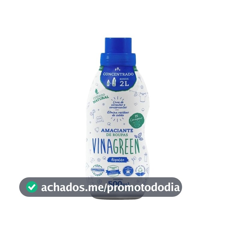 Vinagreen Amaciante de Roupas Concentrado Algodão - 500Ml