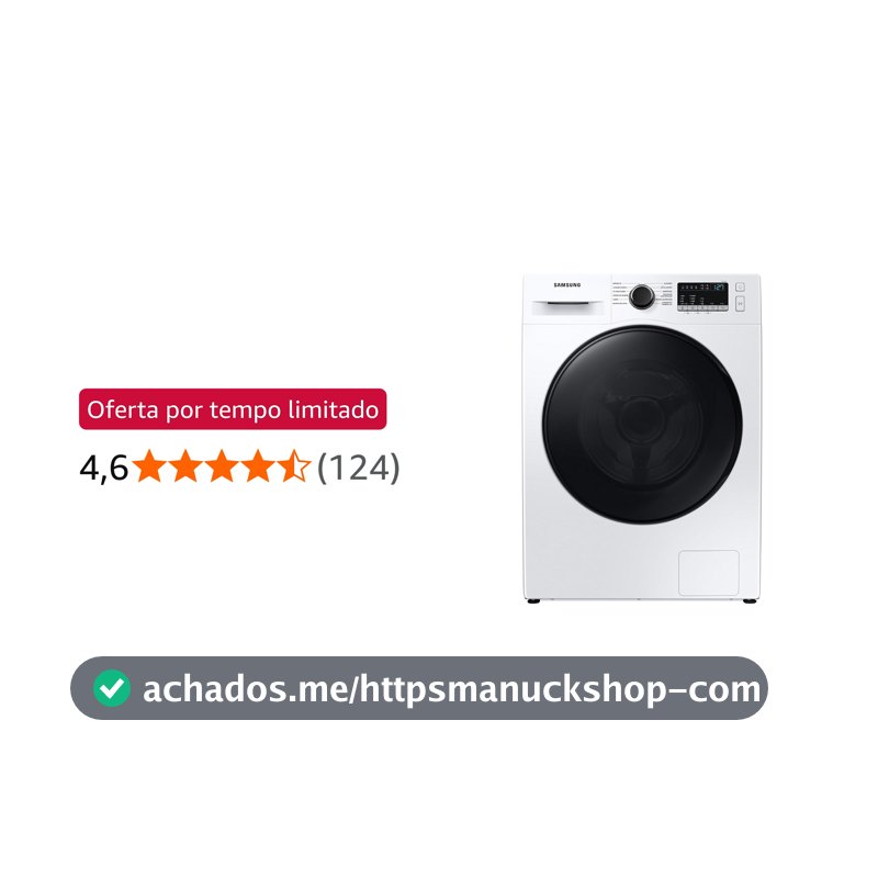 Samsung Lavadora de Roupas Digital Inverter Porta Black WW11T Branca 11kg 220V