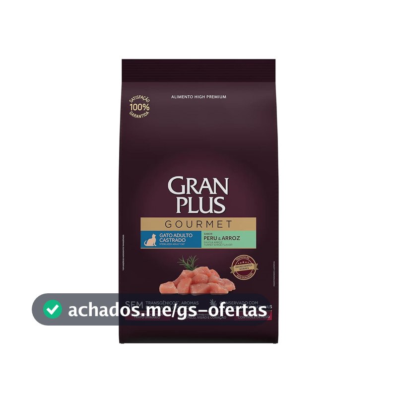 Gran Plus Ração Para Gatos Castrados Gourmet Peru 10 1Kg