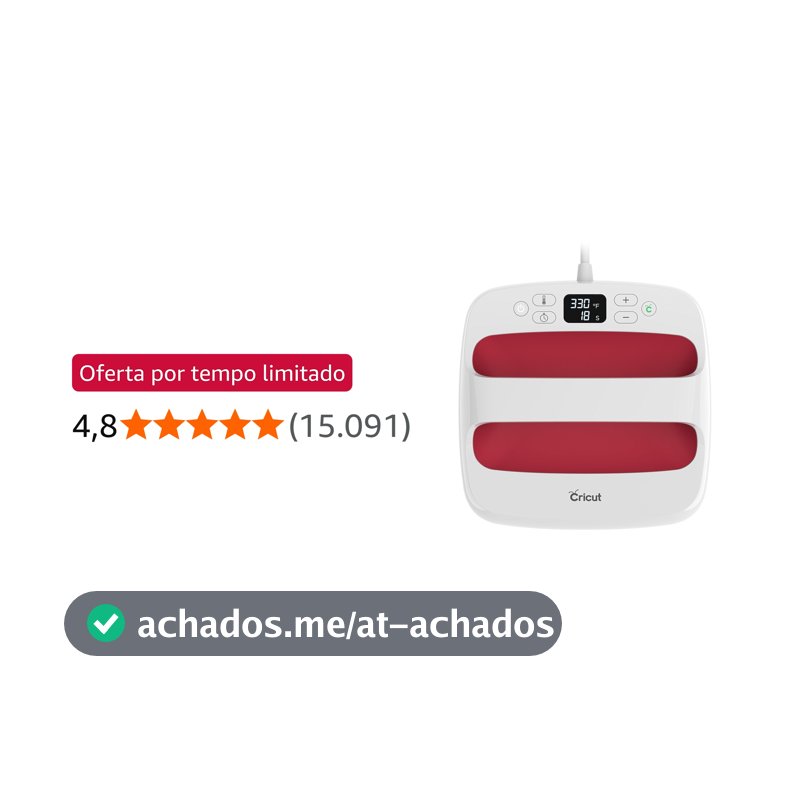 Cricut EasyPress 2 (22,5 x 22,5cm) 110V, Framboesa. Ideal para estampar camisetas, sacolas, travesseiros, aventais e muito mais, controle preciso de temperatura, com base de segurança isolada