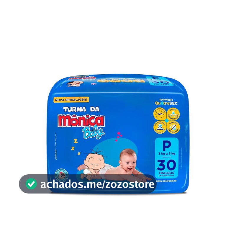 Fralda Turma da Mônica Baby Jumbo P 30 Unidades