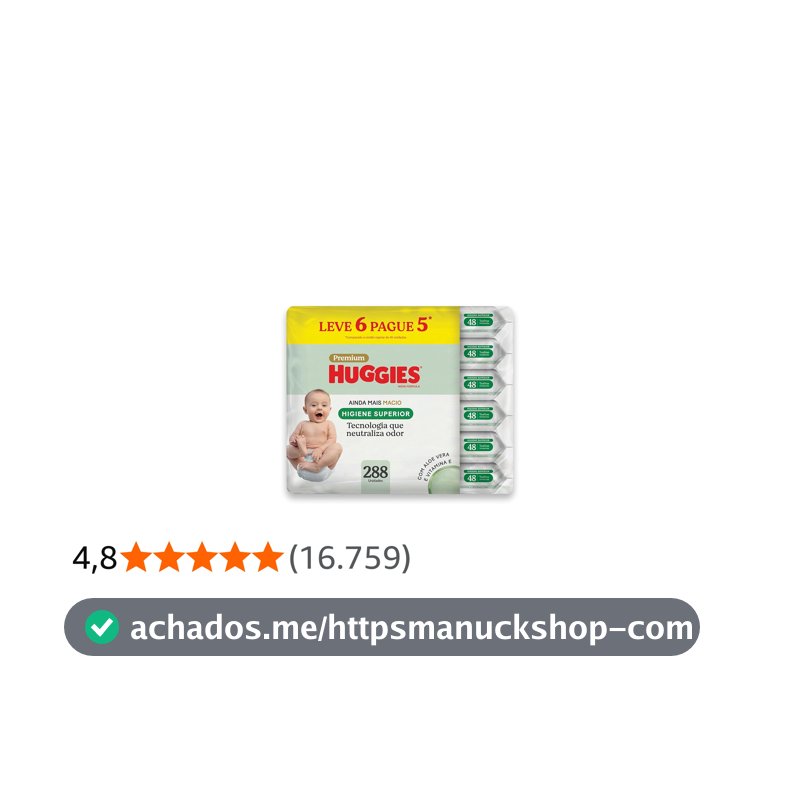 Lenços Huggies Higiene Superior Limpam 2x Mais 6 x 48 Un