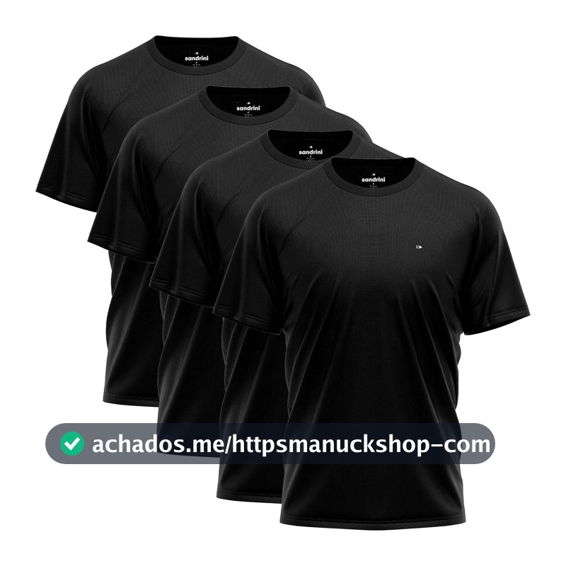 Kit 4 Camisas Dry-fit Sandrini Masculina Academia Treino Uv