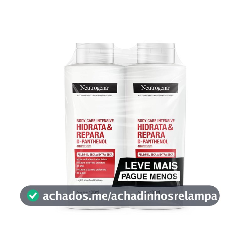 Creme Hidratante Neutrogena Hidrata&Repara, Kit 2 Unidades de 400ml
