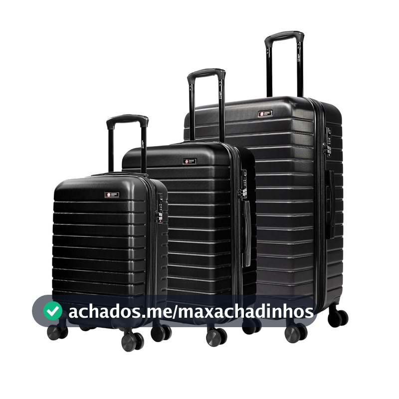 Conjunto de malas de viagem PMG Paris Swiss Move Preto