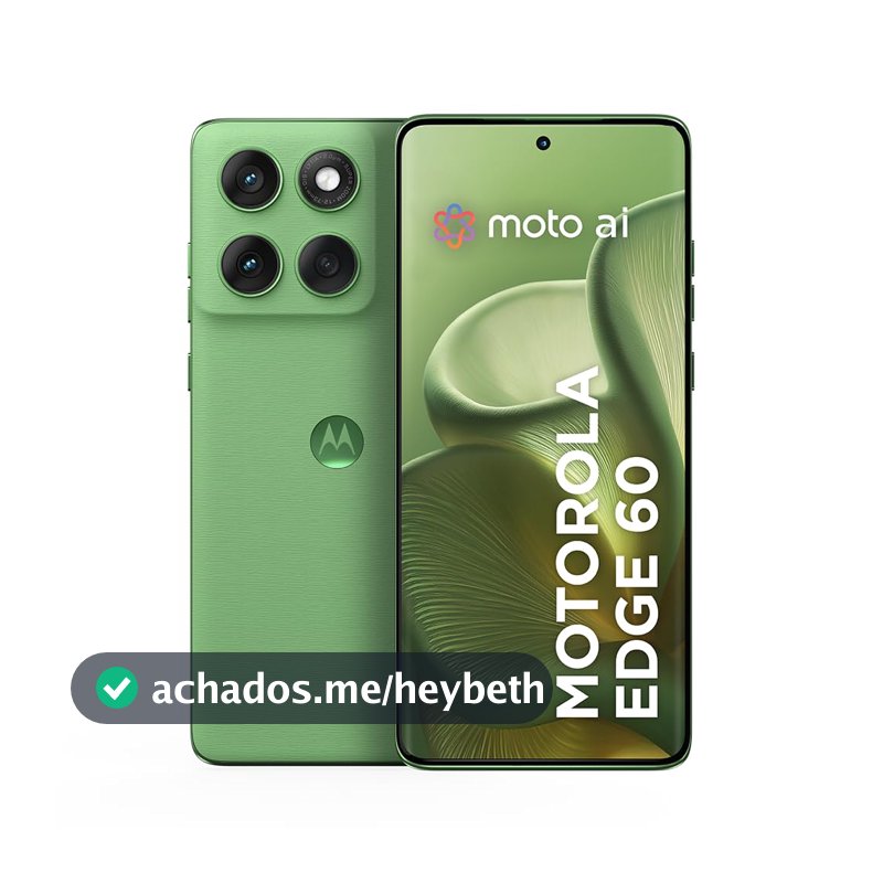 Smartphone Motorola Edge 60 5G - 512GB 12GB RAM+12GB Ram Boost Tela Quad-Curve moto AI 50MP Sony Camera ultrarresistencia militar IP68 + IP69 - Verde