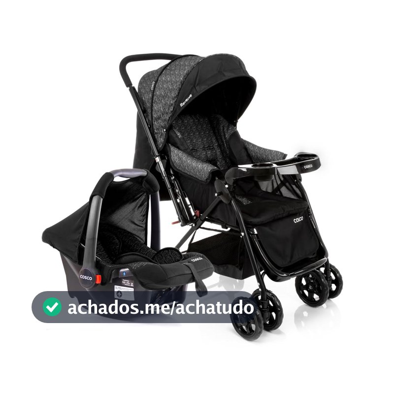 Cosco Kids, Travel System Reverse, Preto Rajado
