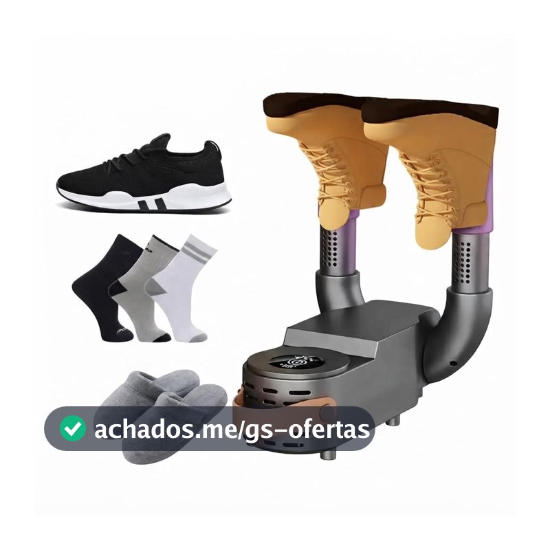 Secador Sapatos Elétrico Portátil Dobrável Tênis Botas Com Timer (Preto)