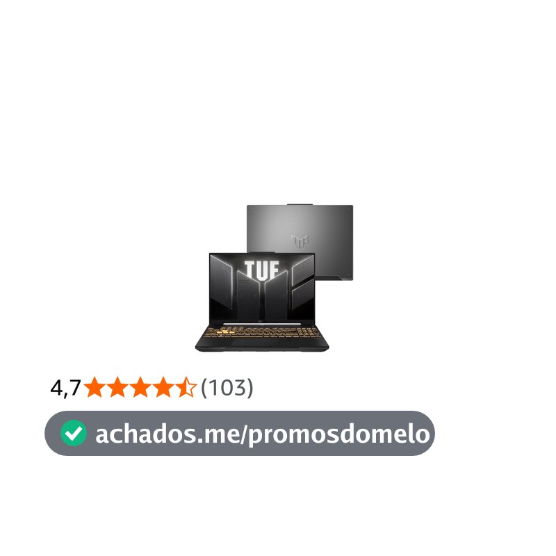 Notebook ASUS TUF Gaming F16 FX607VU RTX4050 Intel Core 5 210H 16Gb Ram 512Gb SSD Windows 11 Tela Nível IPS 16" LED 144Hz Gray - RL053W