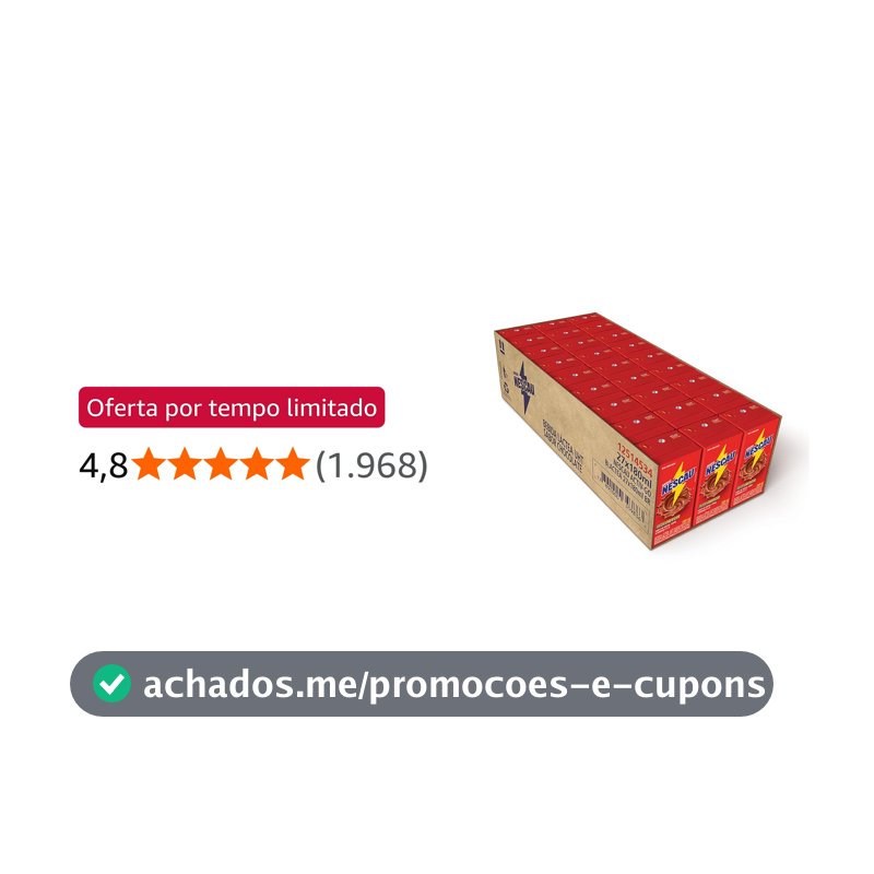Nescau Bebida Láctea 180ml caixa com 27 unidades
