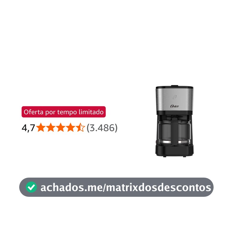 Oster Cafeteira Oster Inox Compacta 0,75L, OCAF300, 220V