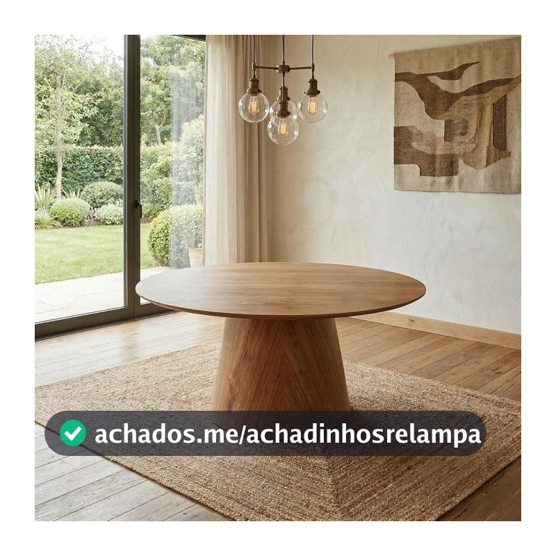 Mesa Oval Design Moderno 180cm X 100cm Base em Madeira Maciça Amanda Mel