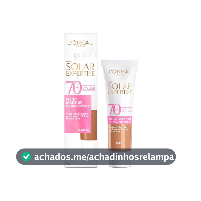 Protetor Solar Facial com Cor FPS 70 Alta Cobertura - L'Oréal Paris Solar Expertise Efeito Make Up - Cor 4.0 30g