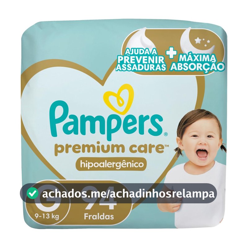 Fralda Descartável Pampers Premium Care Tamanho G 94 Unidades